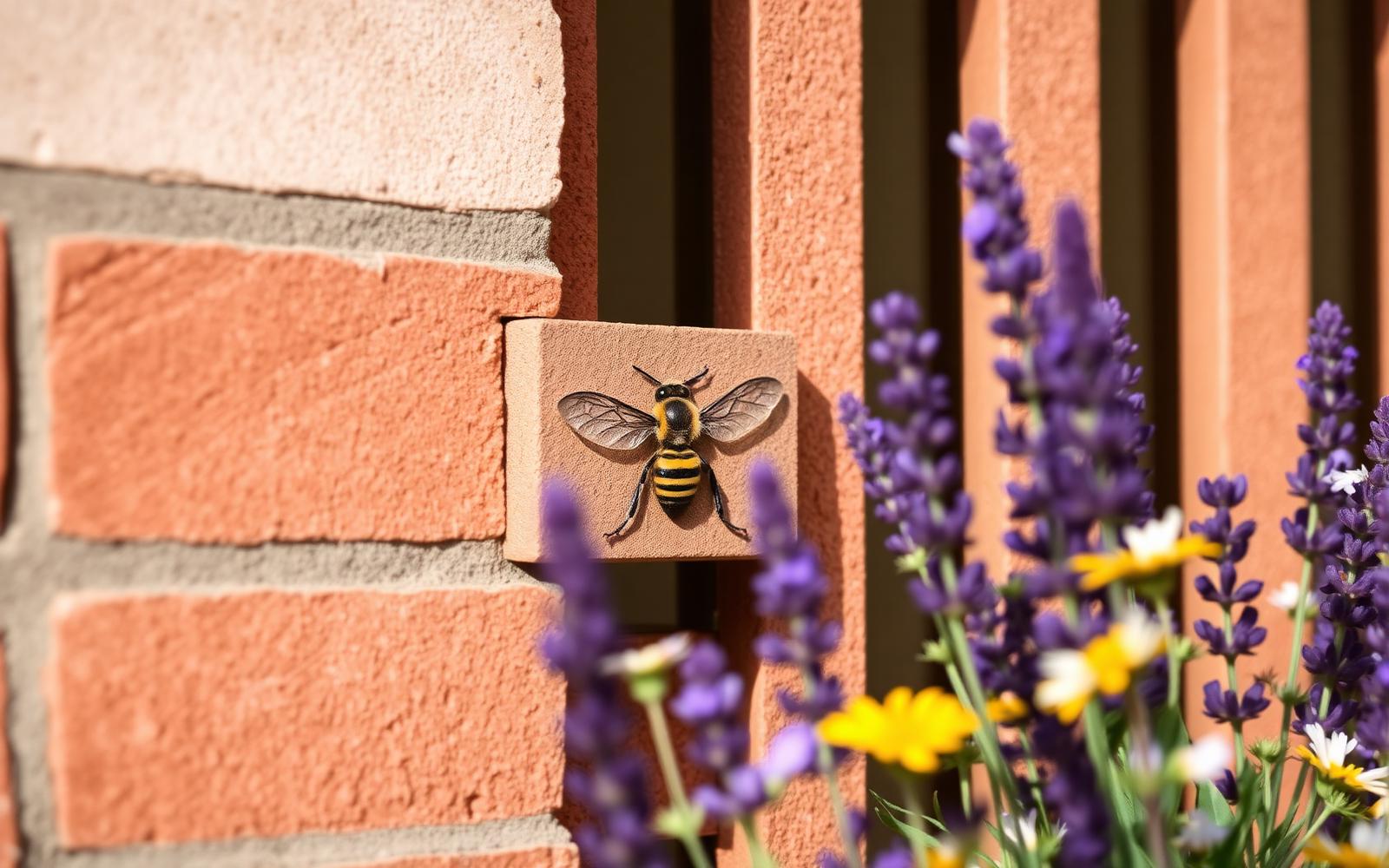 Bee brick in garden wall